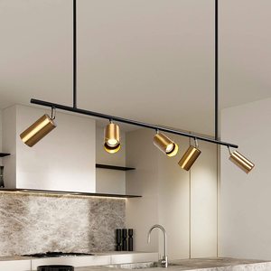 北欧吧台灯餐吊灯长杆射灯金色射灯家用长臂吊杆灯