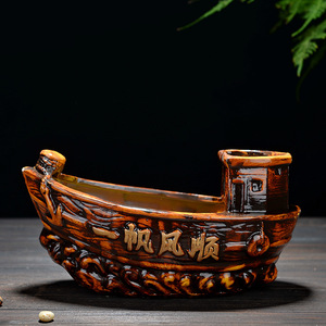 一帆风顺陶瓷花盆