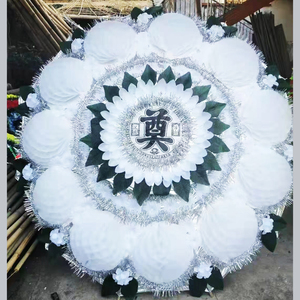 花圈厂家直销白事殡葬用品直径2米双层2.5米三层成品仿真花花圈