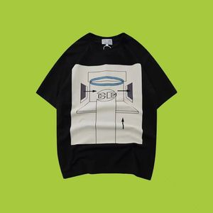 cavempt短袖男女 简约几何线条印花抽象图案c.e体恤t原宿风