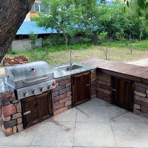 walpole嵌入式烧烤炉美式bbq燃气木炭花园露台户外别墅庭院烧烤台