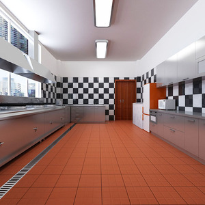 吸水红缸砖300x300餐厅饭店酒楼厨房防滑瓷砖耐磨防潮复古地板砖