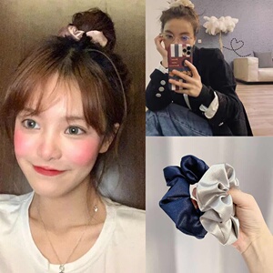 吴昕同款大肠圈亮丝头绳明星少女百搭真丝发圈日系减龄丸子头发饰