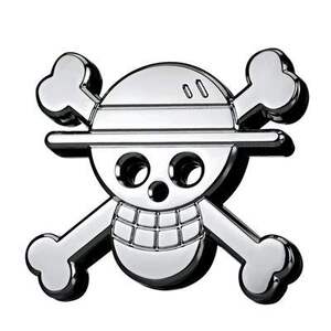 改装装饰个性汽车贴草帽海贼王车标白胡子金属骷髅车贴车身车尾标