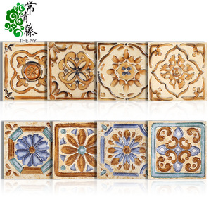 8厘米方形仿古砖角花客厅地砖转角地中海瓷砖小花砖美式风格花片