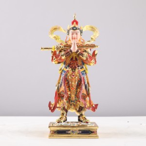 纯铜朝天韦驮护法像家用供奉十愿韦陀天菩萨神像韦天将军客厅摆件