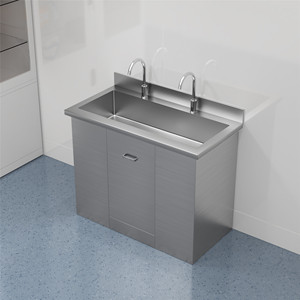 壮钢 加厚304不锈钢医用手术室洗手池台立柱盆定制净化水槽单双槽