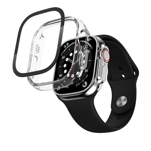 uhada适用applewatchs9表带iwatch ultra2高清防爆壳膜一体保护膜苹果手表S8/7/6防尘透明软壳全包防摔坏耐磨