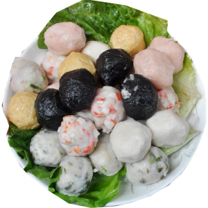 广东渔船手打七彩海鱼丸套组海产品火锅丸子烧烤新鲜海产手打500g