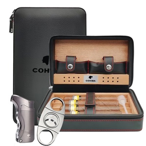 高希霸雪茄盒 便携式雪茄保湿盒进口雪松 雪茄剪打火机套装