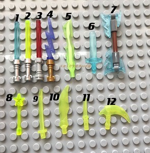 乐高lego人仔零配件 37341 幻影忍者 金色荧光 透明乐高配件武器