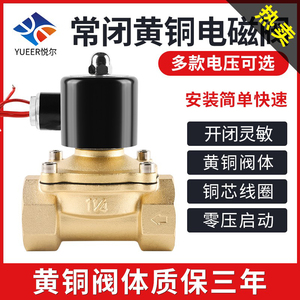 常闭电磁控制阀220v24v防水电动阀门4分6分管道电子自动开关阀