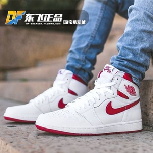 air jordan 1男女aj1金属红白红元年高帮篮球鞋555088-575441-103