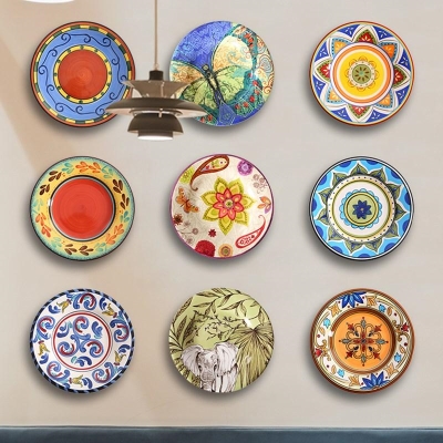 新品墙面陶瓷彩绘装饰画术碟子餐厅挂盘手工土耳其挂件.盘子欧式