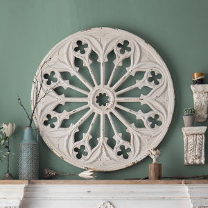 法式复古宫廷风装饰客厅沙发背景墙欧式玄关壁饰创意实木雕花挂饰