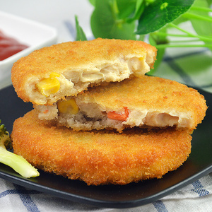 【清真】新和盛汉堡饼蔬菜田园堡14片/980克/袋 汉堡鸡排油炸小吃