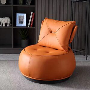 轻奢懒人沙发意式极简客厅单人休闲椅360°圆形转椅卧室阳台躺椅