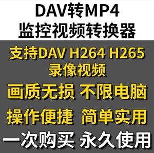 DAV视频格式转MP4软件H264/265监控视频转换器dat转换MP4工具