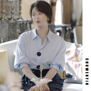 小舍得蒋欣同款女士衬衫早秋新款中袖小衫轻熟设计感白色衬衣上衣