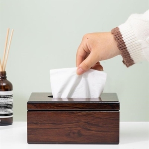 桌面木制小纸巾盒子实木桌面餐巾纸抽纸盒客厅家用创意办公室茶几