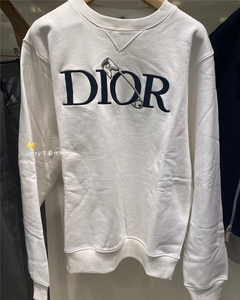 代购dior迪奥20秋冬新款别针字母棉质圆领卫衣上衣情侣同款