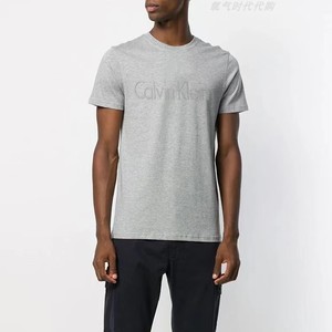 美国正品代购ck男t恤短袖夏季新款圆领纯棉刺绣运动休闲上衣美式