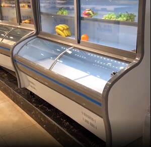 点菜柜弧形玻璃门移动推拉盖门保鲜柜冷柜冷藏冷冻展示柜热弯玻璃