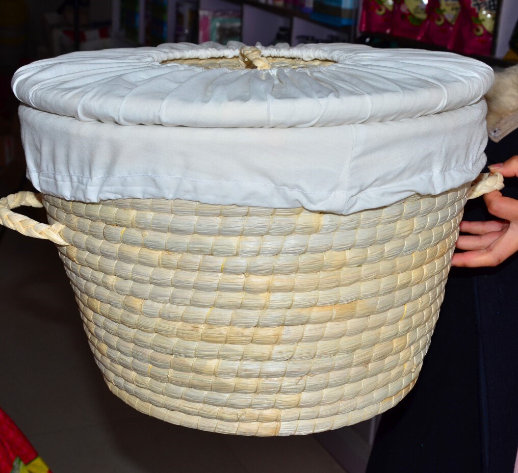 手工编织馒头筐玉米皮稻草饭窝草编保温箱饭焐子盛放饼馒头馍头.