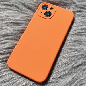金橘色适用苹果13液态硅胶手机壳iphone12promax全包摄像头保护11金桔