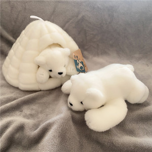 可爱趴趴熊公仔 圣亚极地海洋馆北极熊玩偶摆件默奇正品毛绒玩具