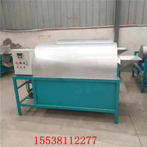 电动滚筒炒料机大型花生瓜子炒籽机卧式榨油配套炒锅