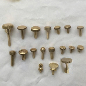 黄铜滚花手拧圆螺丝 一字槽沉头t形圆花边带手把拧紧螺丝灯具装饰