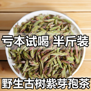 2024年云南头春茶野生紫芽苞茶古树茶芽孢茶普洱茶生茶野花香散茶