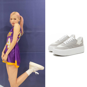 balckpink朴彩英rose同款奶fufu鞋超火显瘦厚底松糕鞋甜酷小白鞋