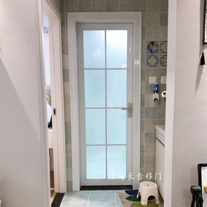 卫生间平开门双层钢化玻璃钛镁合金双包门套推拉隔断厨房移门定制
