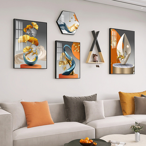轻奢高级客厅装饰画创意组合沙发背景墙壁画现代北欧抽象餐厅挂画