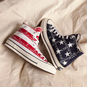 1970s鸳鸯红蓝白字母联名1970s高帮语沫匡威男女鞋帆布休闲运动鞋