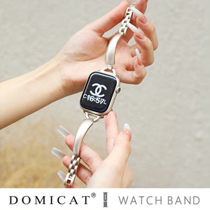 domicat适用苹果表带applewatchUltra2女士iwatchs8新款s9手表表带s7高级SE夏天6个性潮5创意4手镯式金属表链