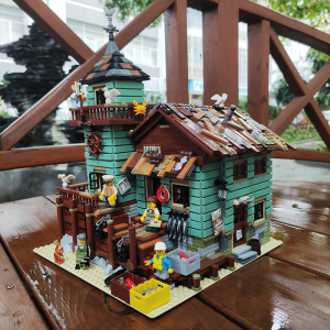 兼容乐高渔夫小屋街景系列渔夫码头老渔店末日堡街景积木拼装模型