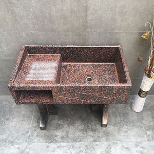 室外洗衣池台水泥水槽户外仿大理石洗衣池石头一体式农村老式庭院