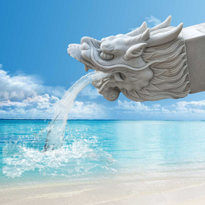 石雕喷水龙头别墅鱼池流水装饰玄关吐水浮雕花园挂件庭院墙壁景观