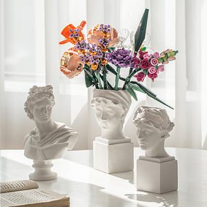 大卫石膏人物雕塑艺术摆件阿波罗雕像客厅书房创意装饰人物花瓶小
