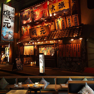 3d日式招财猫料理店墙纸和风餐厅壁画日本樱花壁纸街景居酒屋墙布