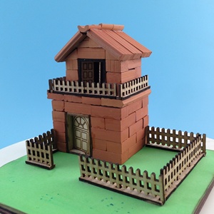 仿真水泥盖房子玩具屋别墅建筑模型diy修房子砖块头儿童男孩玩