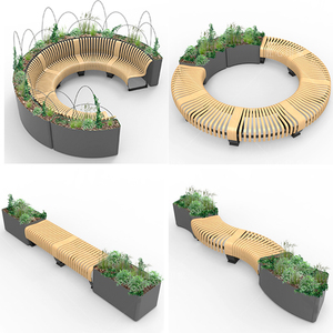 定制不锈钢圆形树池座椅花盆户外广场异形镂空花池绿植售楼部坐凳