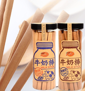台湾特产零食SSY牛奶棒儿童木材棒磨牙棒筷子手工硬饼干两种口味