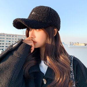 方脸适合的帽子冬天戴的大头围百搭显脸小羊羔绒鸭舌棒球帽短长发