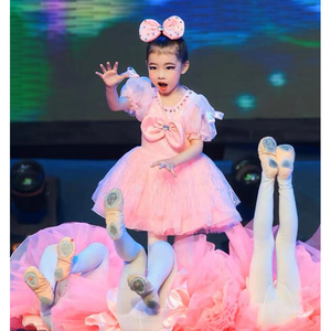 儿童蓬蓬裙演出服幼儿园合唱舞蹈服女童纱裙可爱连衣裙六一表演服