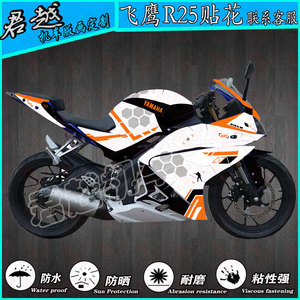 适用飞鹰r25摩托车机车跑车贴花贴画贴纸版画全车改装水晶膜定制