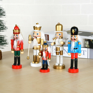 欧式胡桃夹子士兵房间客厅摆件木质玩具木偶小摆饰挂件圣诞装吊饰